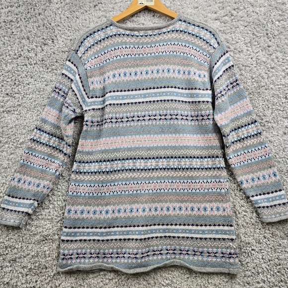 Vintage DK Gold Sweater Womens‎ Medium Striped Beaded Knit Pullover Cottagecore - Picture 10 of 14